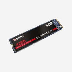 Emtec X250 128Go SSD M.2 SATA III 3D NAND, Lecture 520 Mo/s, Écriture 500 Mo/s, 22x80mm, Support S.M.A.R.T. et TRIM, MTBF 2000000h - Miniature 3