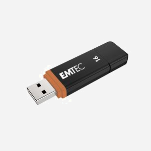 Emtec K100 - Clé USB 16 Go USB Type-A 2.0 - Compatible Windows/macOS/Linux - Boîtier plastique noir/multicolore - Dimensions 54x12x6mm - Miniature 3