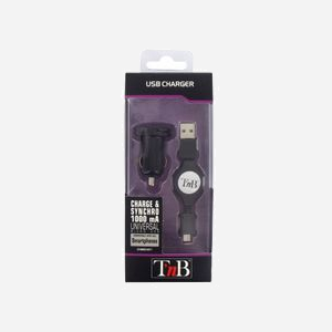 T'nB CHBBCAR1 : Chargeur Allume-cigare/Secteur Universel 5V/1A avec 1 Port USB 2.0 et 1 Port Micro-USB 2.0 pour Téléphone, Tablette, PDA - Miniature 3