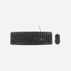 T'nB KBCOMBO1 Ensemble Clavier QWERTY Anglais USB Noir et Souris 1000 DPI Ambidextre - Clavier Membrane Taille Réelle avec Pavé Numérique - Miniature 1
