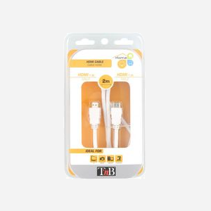 T'nB HDMI2WH Câble HDMI Mâle/Mâle 19 broches HD Ready pour transmission vidéo et audio haute résolution vers TV HD et Hi-Fi. - Miniature 3