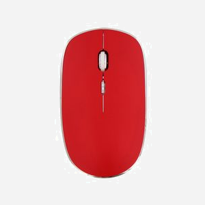 T'nB MWRUBBY6 Souris sans fil 2.4GHz Rouge/Argent 1600 DPI Clic Silencieux 3 Boutons AA Ambidextre avec Récepteur USB-A