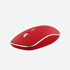 T'nB MWRUBBY6 Souris sans fil 2.4GHz Rouge/Argent 1600 DPI Clic Silencieux 3 Boutons AA Ambidextre avec Récepteur USB-A - Miniature 2