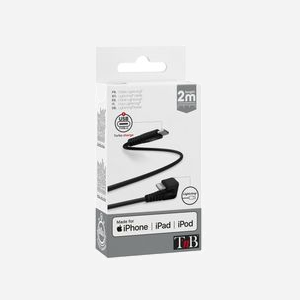 Câble T'nB CBLTCG2BK 1m Noir - Connecteurs Lightning vers USB-C Mâle, Contacts plaqués or, Compatible iPhone/iPad - Miniature 4