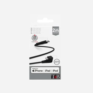 Câble T'nB CBLTCG2BK 1m Noir - Connecteurs Lightning vers USB-C Mâle, Contacts plaqués or, Compatible iPhone/iPad - Miniature 5
