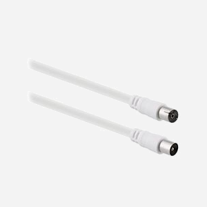 T'nB CCOAXMF15 : Câble Coaxial 1.5m Connecteur Coaxial Femelle vers Coaxial Mâle, blanc, terminaisons droites.
