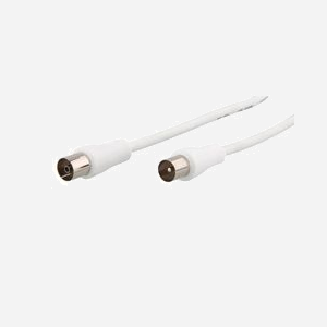 T'nB CCOAXMF15 : Câble Coaxial 1.5m Connecteur Coaxial Femelle vers Coaxial Mâle, blanc, terminaisons droites. - Miniature 2