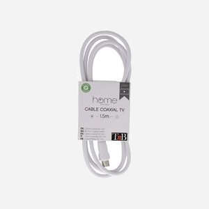 T'nB CCOAXMF15 : Câble Coaxial 1.5m Connecteur Coaxial Femelle vers Coaxial Mâle, blanc, terminaisons droites. - Miniature 5