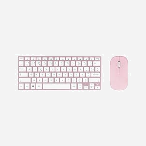 T'nB KBCOLORPK Kit Clavier AZERTY Français Bluetooth 3.0 Rose + Souris ambidextre, portée 10m, batterie 120h, compatible Windows, 443x134x18mm - Miniature 1