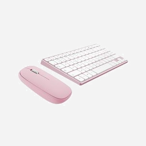 T'nB KBCOLORPK Kit Clavier AZERTY Français Bluetooth 3.0 Rose + Souris ambidextre, portée 10m, batterie 120h, compatible Windows, 443x134x18mm - Miniature 2