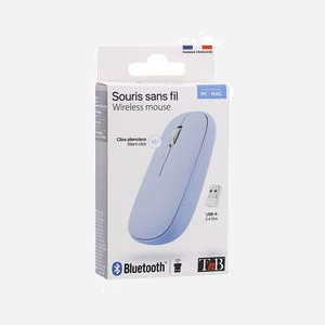 Souris T'nB MWCOLORBL Bluetooth Ambidextre 1600 DPI Bleu - 3 Boutons Programmables, Scroll, Récepteur USB Type-A, Compatible Windows/macOS - Miniature 4