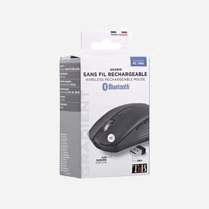 T'nB MWGRADIENTBK Souris Droitier Bluetooth + USB Type-C 1600 DPI, Clic Silencieux, Batterie 500mAh, Noir, avec Récepteur USB Type-A - Miniature 5