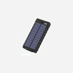 WE WEBATT10000SOLN Batterie Externe 10000mAh Noire, Charge Solaire/USB, 2 Ports USB Type-A, IPX4, pour Mobile/Smartphone