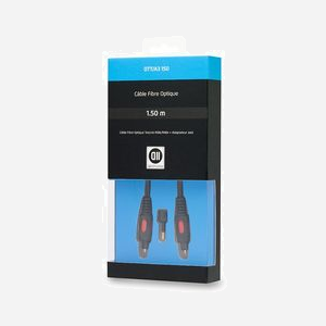 D2 Diffusion D2OPT150 : Câble audio optique 1.5m, connecteurs mâle-mâle droits, noir, pour transmission de signaux audio numériques.