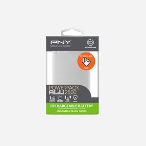 PNY PowerPack ALU 2500mAh Argent - Batterie Externe LiPo 2500 mAh, 1 Port USB-A 5V/1A, Entrée Micro-USB 5V/1A, 93x60x7mm, Mobile/Tablette/MP3 - Miniature 4
