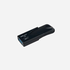 PNY Attaché 4 - Lecteur Flash USB 1To USB Type-A 3.2 Gen 1, Vitesse Lecture 80Mo/s, Vitesse Ecriture 20Mo/s, Format Slide, Noir - FD1TBATT431KK-EF - Miniature 1