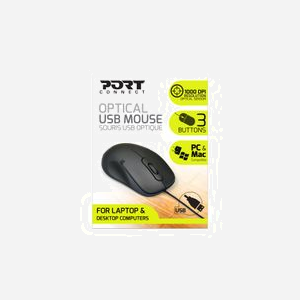 Souris Optique Port Designs 900400-PRO USB Type-A 1000 DPI, Ambidextre, 3 Boutons, Durée de vie 30M clics, Câble 1.5m, Compatible PC/Mac - Miniature 5