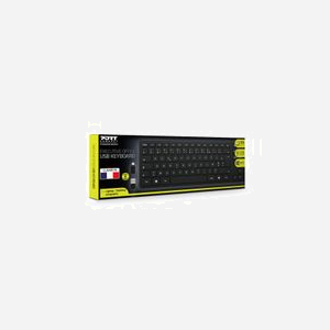 Port Designs 900754-FR Clavier Bureau USB AZERTY Français Noir 109 Touches, Connectivité USB-A/USB-C, Compatible Windows, Câble 1.6m - Miniature 2