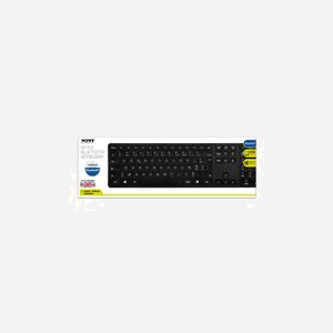 Port Designs 900903-R-FR Clavier AZERTY Français RF sans fil + Bluetooth 3.0 Noir, 109 Touches, Portée 10m, Connexion 4 appareils, Alimentation Piles AAA - Miniature 2