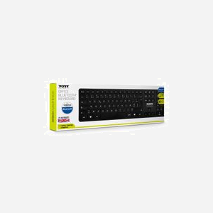 Port Designs 900903-R-FR Clavier AZERTY Français RF sans fil + Bluetooth 3.0 Noir, 109 Touches, Portée 10m, Connexion 4 appareils, Alimentation Piles AAA - Miniature 3
