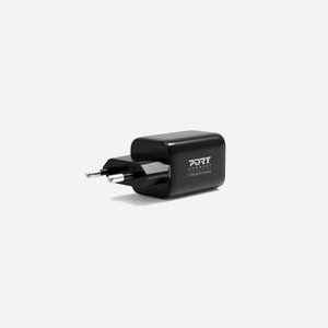 Port Designs 900105-EU Chargeur Secteur 45W USB-A + USB-C Power Delivery, Quick Charge 3.0, GaN, câble USB-C inclus, Noir - Miniature 2