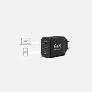 Port Designs 900106-EU Chargeur Secteur 65W GaN USB-C & USB-A (2x USB-C 65W PD, 1x USB-A 30W QC 3.0) Câble USB-C 2m Noir - Miniature 5