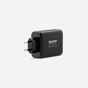 Port Designs 900107-EU : Chargeur Secteur 120W, 3x USB-C (100W PD), 1x USB-A 3.2, Quick Charge 3.0, GaN, Câble USB-C, Noir - Miniature 3
