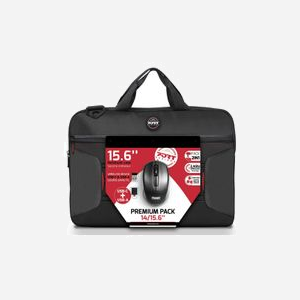 Port Designs Sacoche Ordinateur Portable 15.6" 501873 Noir Polyester Toploading + Souris sans fil USB-A/USB-C 2.4GHz compatible Windows/macOS/Android - Miniature 1