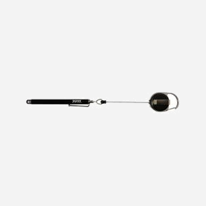 Port Designs Stylet Aluminium Noir/Argent 900077 avec Câble Rétractable 65cm et Fixation Ceinture/Porte-clés - Embout Caoutchouc - 25g