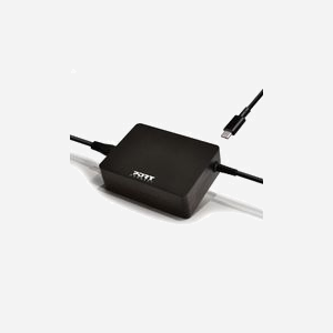 Port Designs Adaptateur Secteur Universel USB-C 90W (5-20V/4.35A) 100-240V, Câble 2.5m, ABS Noir, Compatibilité Multi-Marques, CE - Miniature 1
