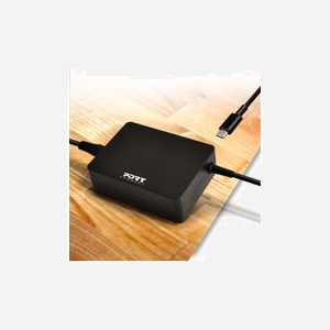 Port Designs Adaptateur Secteur Universel USB-C 90W (5-20V/4.35A) 100-240V, Câble 2.5m, ABS Noir, Compatibilité Multi-Marques, CE - Miniature 3