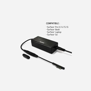Port Designs 900102-EU Chargeur Universel 60W pour Microsoft Surface (12-15V, 4A) - Type C, Câble 2.5m, ABS Noir - Miniature 2