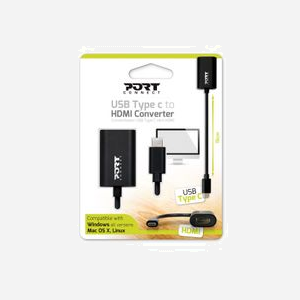 Port Designs 900124: Adaptateur USB Type-C vers HDMI 4K (4096x2160) 60Hz, boîtier Aluminium, compatible Windows/macOS/Linux, 15cm - Miniature 2