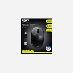 Port Designs 900715 Souris Optique Sans Fil/Bluetooth 2400 DPI, 5 Boutons, Batterie 300mAh, Portée 20m, Compatible Windows/macOS/Android/ChromeOS - Miniature 2