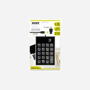 Port Designs 900801 : Pavé numérique USB 19 touches pour ordinateur portable - ABS Noir/Gris - Câble 0.8m - Compatible Windows/macOS - 85x15x130mm - 90g - Miniature 1