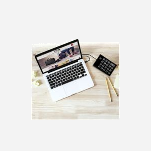 Port Designs 900801 : Pavé numérique USB 19 touches pour ordinateur portable - ABS Noir/Gris - Câble 0.8m - Compatible Windows/macOS - 85x15x130mm - 90g - Miniature 3