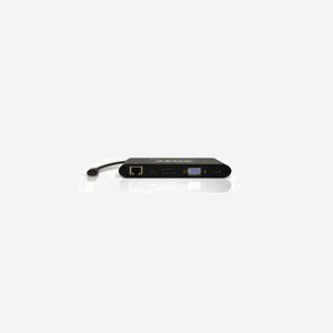 Port Designs 901906 Dock USB-C 3.2 Gen 1, Sorties HDMI/Mini DP/VGA, USB-A 3.0 x3, Lecteur Cartes SD/MicroSD, Ethernet RJ-45, Alimentation 60W, Aluminium Noir - Miniature 4