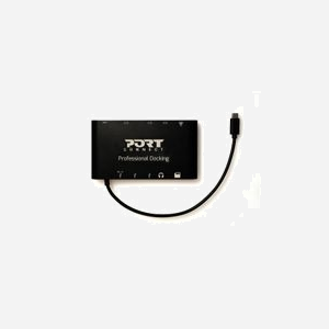 Port Designs 901906 Dock USB-C 3.2 Gen 1, Sorties HDMI/Mini DP/VGA, USB-A 3.0 x3, Lecteur Cartes SD/MicroSD, Ethernet RJ-45, Alimentation 60W, Aluminium Noir - Miniature 5