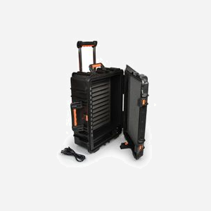 Port Designs 901952 Chariot de Charge Mobile 12 Ports USB 2.1A - Tablettes/Smartphones - 110-240V - 428x549x224mm - Noir/Orange - Serrure à clé - Miniature 2