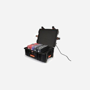 Port Designs 901952 Chariot de Charge Mobile 12 Ports USB 2.1A - Tablettes/Smartphones - 110-240V - 428x549x224mm - Noir/Orange - Serrure à clé - Miniature 3