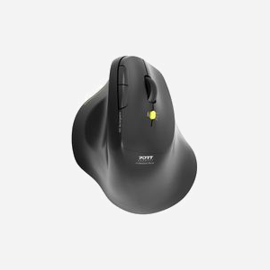 Port Designs Souris Ergonomique 910200, RF sans fil + Bluetooth, 1600 DPI Optique, 5 Boutons, Clic Silencieux, Rechargeable USB-C, Compatible Windows/macOS/Android/iOS - Miniature 1