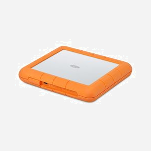 LaCie Rugged RAID Shuttle 8To USB-C 3.2 Gen 1, Thunderbolt 3, RAID 0/1, 2.5", 1000 Mo/s, Orange, Compatible Windows 7/macOS X 10.12