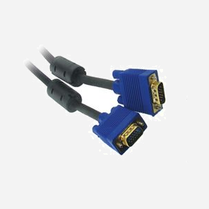 Neklan Câble VGA 20m (D-Sub HD15 Mâle/Mâle) Noir - Cordon SVGA avec Ferrites pour Connexion PC/Écran - Réf: 2050901 - Miniature 1