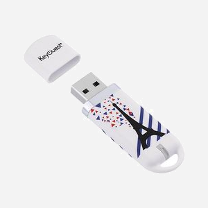 KeyOuest KO004555 : Clé USB 16 Go, USB Type-A 2.0, 68x20x7mm, compatible Windows, macOS 8.6 à macOS 10.12, Noir/Bleu/Rouge/Blanc