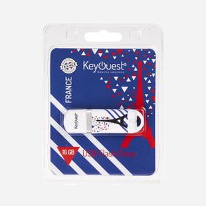 KeyOuest KO004555 : Clé USB 16 Go, USB Type-A 2.0, 68x20x7mm, compatible Windows, macOS 8.6 à macOS 10.12, Noir/Bleu/Rouge/Blanc - Miniature 2