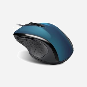 ADVANCE S-6D-BL Souris Optique USB Type-A 1000 DPI 6 Boutons Noir/Bleu Droitier, Câble 1.5m, Compatible Windows, Dimensions 67x106x38mm, 68g