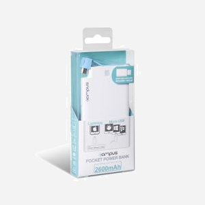 ADVANCE Power Bank 2600mAh Blanc - Batterie Externe Lithium, USB Type-A, Micro-USB, Lightning, 5V/1A, 100x62x7mm, Compatible iOS/Android - Miniature 4