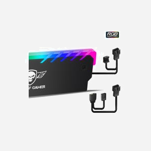 Spirit of Gamer SOG-MEM-RGB Radiateur pour module de mémoire (1x) Noir, ABS/Aluminium, éclairage RGB (3-pin), 7x140x44mm, avec vis et pad thermique - Miniature 2
