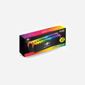Spirit of Gamer SOG-MEM-RGB Radiateur pour module de mémoire (1x) Noir, ABS/Aluminium, éclairage RGB (3-pin), 7x140x44mm, avec vis et pad thermique - Miniature 4