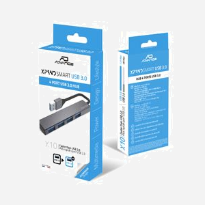 Hub USB ADVANCE HUB-405AL - USB 3.2 Gen 1 Type-A, 4 Ports, 480 Mbit/s, Longueur câble 0.6m, Gris, Compatible Windows/macOS - Miniature 5